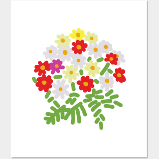 Abstract Flowers and Ferns for Mothers Day Posters and Art